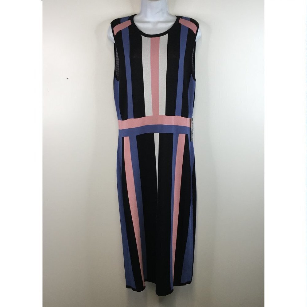 NYC Vertical Striped Sleeveless Dress Large NWT